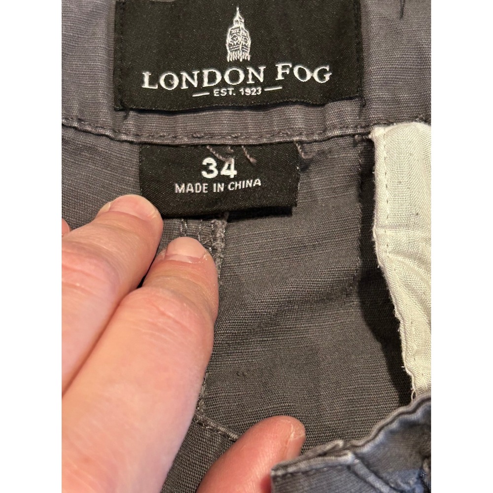 London Fog Mens Gray‎ Cargo Shorts Size 34 Casual Outdoor Cotton Blend 6-Pocket - Picture 2 of 5